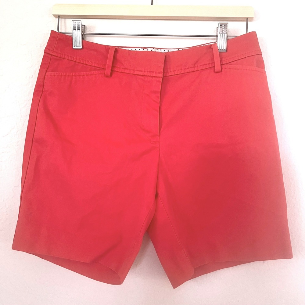 Talbots Perfect Short Coral Red Cotton Twill Chino Shorts Preppy Womens Size 2